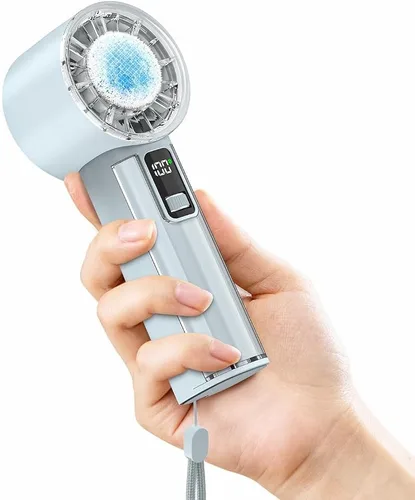 Miniatura 10 de PANERGY Ventilador de mano con enfriador de hielo, mini ventilador portátil recargable, refrigeración de 18 horas, velocidad ajustable de 0 a 100