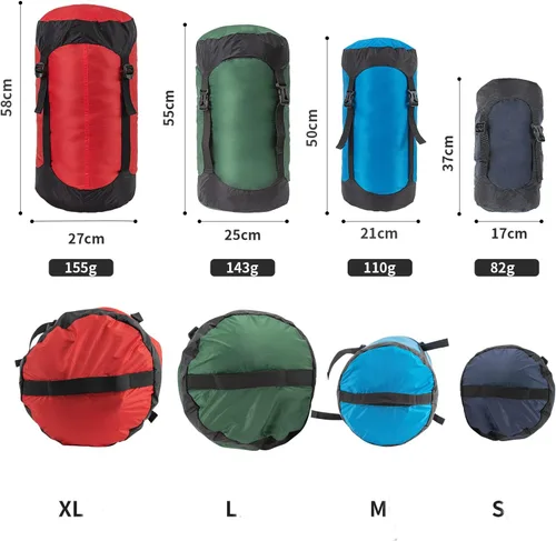 Miniatura 2 de 2 sacos de compresión de 8L/18L/25L/35L, saco de dormir ligero, saco de compresión para camping, senderismo, viajes de mochilero