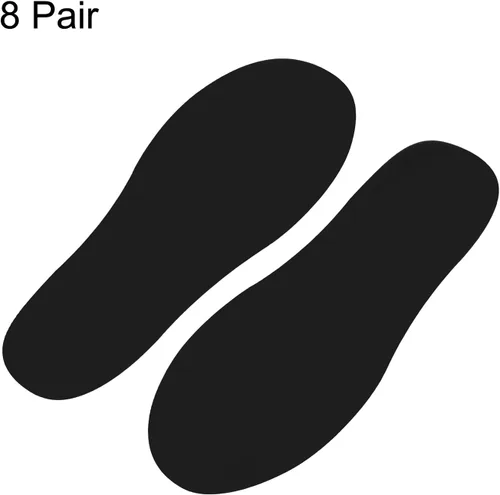 Miniatura 3 de PATIKIL Adhesivo de huellas de 6 x 2 pulgadas, 8 pares de PVC para suelo de zapatos pequeños para decoración de clase, guía de escaleras, color negro