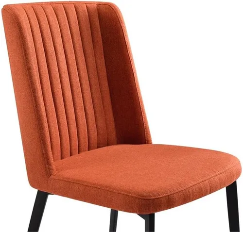Miniatura 7 de Armen Living Silla de comedor Maine, tapicería de tela naranja, altura del asiento de 18.5 pulgadas