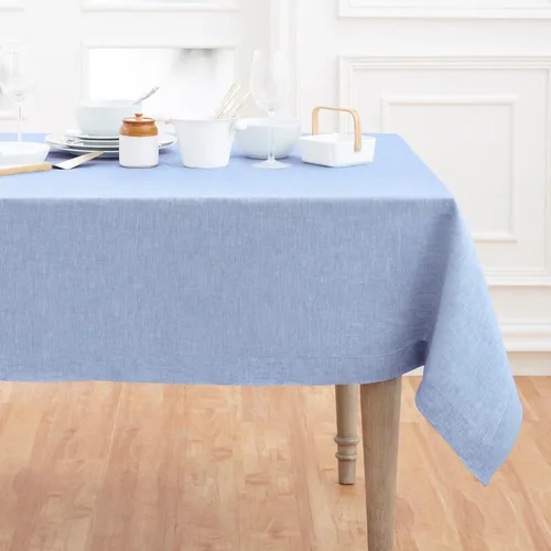 Miniatura 13 de Solino Home - Mantel de lino azul rey de 52 x 52 pulgadas - 100% lino puro cuadrado - Athena, mantel lavable a máquina para Navidad, Año Nuevo