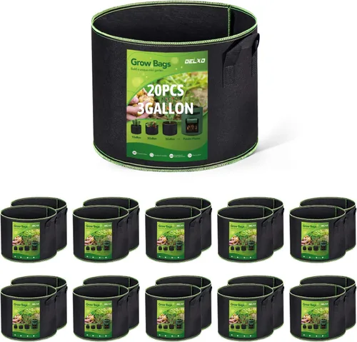 Miniatura 11 de Delxo Bolsas de cultivo de jardín de 1 galón, paquete de 10 bolsas de cultivo de plantas, macetas pequeñas de tela para plantar, verduras