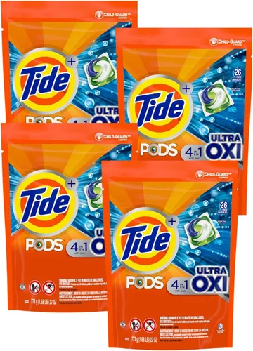 Miniatura 14 de Tide, 4-n-1 Ultra Oxi Pods - Paquete de detergente para ropa, compatible con HE, pretratador integrado para manchas, 32