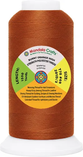 Miniatura 38 de Mandala Crafts Airforce Blue - Hilo resistente de 1500 yardas Tex 70 hilos de poliéster fuertes para coser cortinas, jeans, cuero, cabello