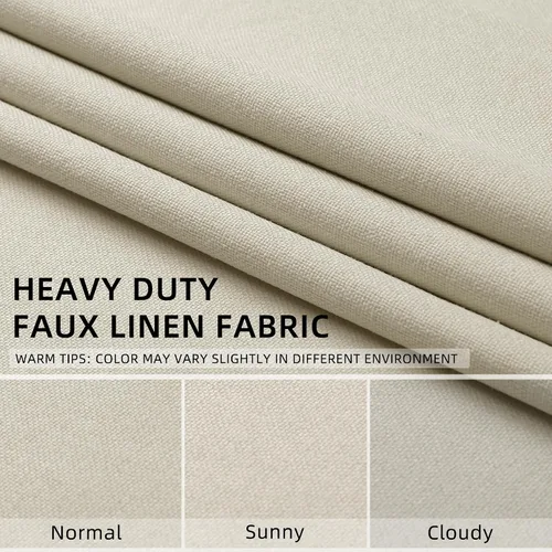 Miniatura 6 de ChrisDowa Cortinas 100% Opacas de Abedul Sólido de 45 Pulgadas de Largo, 2 Paneles para Dormitorio y Sala de Estar, Estilo Granja Oscurecedoras