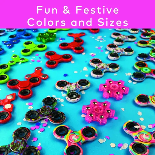 Miniatura 4 de Fun Express Juguetes para ansiedad a granel de 96 piezas Fidget Spinner Surtido – Recuerdos de fiesta para niños de 8 a 12 años, premios de aula