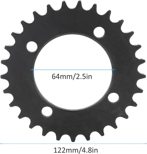 Miniatura 2 de Alomejor Rueda libre 29 dientes cuatro agujeros 420 rueda libre de acero trasero piñón de cadena para piezas de triciclo eléctrico 420?29T