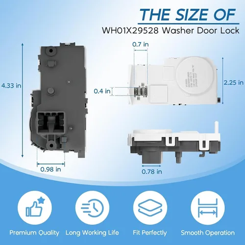 Miniatura 5 de Cerradura de puerta de lavadora WH01X29528 mejorada para GE, apto para GFW510SCN0WW GFW510SCN1WW GFW510SCN2WW GFW510SCN3WW GFW510SCN4WW GFW510SCN5WW