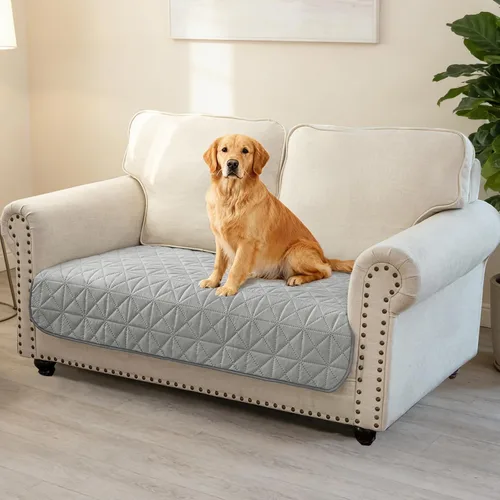 Miniatura 8 de Ameritex Funda de sofá impermeable para asientos, funda de sofá para perros, funda de sofá para mascotas, funda de terciopelo para silla, sofá Beige