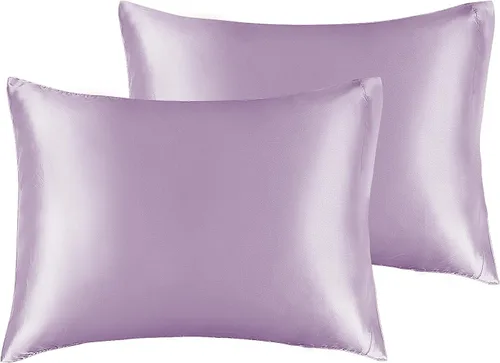 Miniatura 69 de Bedelite Funda de almohada de satén para el cuerpo, súper suave y refrescante, para el cabello y la piel, transpirable, sedosa y larga, 20 x 54 Rosa