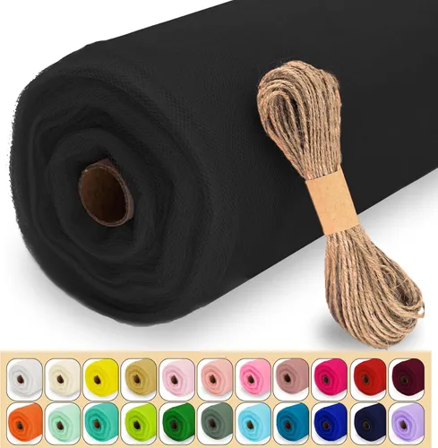 Miniatura 11 de Rollo de tela de tul, 54 pulgadas x 10 yardas (30 pies) de tul para decoración de boda, tutú de fiesta, telón de fondo, baby shower, faldas de mesa