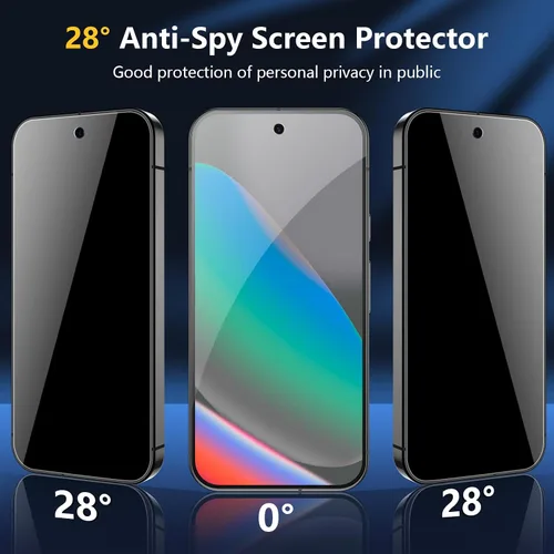 Miniatura 3 de Paquete de 2 + 2 protectores de pantalla de privacidad para Google Pixel 10 con 2 protectores de lente de cámara, vidrio templado de dureza 9H