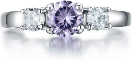 AILAAILA Anillos de piedra natal, tamaño 1-10, circonita cúbica, acero inoxidable, cumpleaños, madre, hija, regalos para niñas y mujeres, Metal