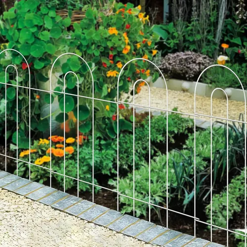Miniatura 11 de FOREHOGAR Borde decorativo blanco para valla de jardín, 18 pulgadas x 50 pies, alambre de metal para exteriores, valla de jardín, cama de flores