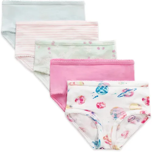Burt's Bees Baby Ropa interior para niñas pequeñas, bragas de algodón orgánico, sin etiquetas, paquete de 5