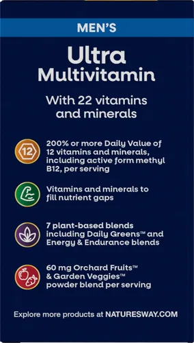 Miniatura 10 de Nature's Way ¡Alive! Tabletas multivitamínicas de ultra potencia una vez al día para hombre, vitamina diaria completa de alta potencia para hombres