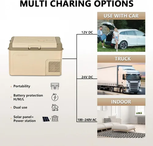 Miniatura 4 de Alpicool Refrigerador portátil GE30 de 30 cuartos de galón, congelador de coche de 12 voltios, refrigerador de enfriamiento rápido, con 12/24 V CC