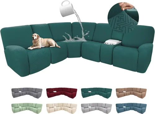 Miniatura 76 de Fundas de sofá reclinable seccional 100% impermeables para sofá reclinable en forma de L, funda de sofá modular de esquina en forma de L, fundas