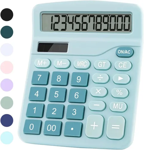 Miniatura 11 de Calculadora de escritorio de oficina - Calculadora financiera simple de doble potencia con botón grande pantalla grande para oficina, hogar y Negro