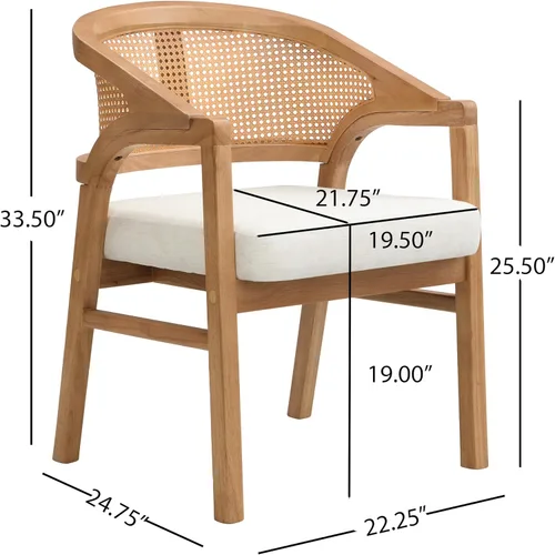 Miniatura 2 de Christopher Knight Home Faritel Juego de 2 sillas modernas de comedor de madera, sillas de cocina tapizadas en tela, sillas laterales cómodas