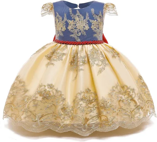 Miniatura 2 de NNJXD Vestido de princesa para bebé, con flores, para cumpleaños, bodas, fiestas