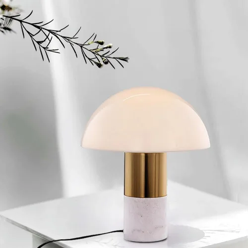 Miniatura 3 de Lámpara de escritorio de lujo creativo de vidrio con luz de mármol cálida y moderna para sala de estudio, lámpara modelo de cocina, sala de estar