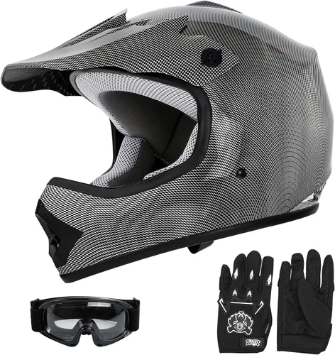 Miniatura 12 de SLMOTO - Casco DOT para niños y jóvenes, casco de motocross todoterreno, casco de motociclismo de calle, casco de bicicleta de tierra, motocross