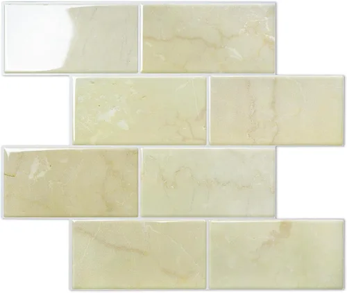 Miniatura 18 de STICKGOO Azulejos de Subway de 10 Hojas para Despegar y Pegar para Salpicadero, Azulejos de Vinilo Autoadhesivos Negros para Pared, Salpicadero