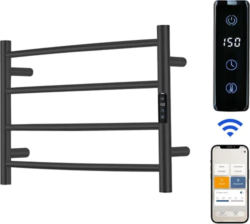 Miniatura 8 de Toallero Eléctrico con Control de Voz para Alexa y Google Home, TUYA - Calentador de Toallas de Baño Montado en la Pared, Enchufable