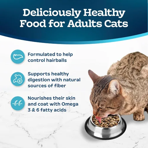 Miniatura 4 de Blue Buffalo Tastefuls Alimento seco para gatos adultos para control de peso y control de bolas de pelo, fabricado en los Estados Unidos