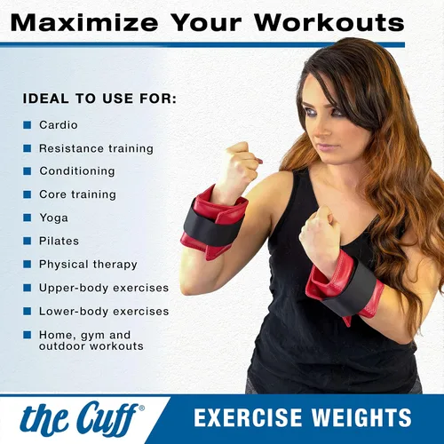 Miniatura 5 de The Cuff Juego de 9 pesas ajustables para tobillo y muñeca para entrenamiento, baile, correr, tonificación y fisioterapia para hombres y mujeres