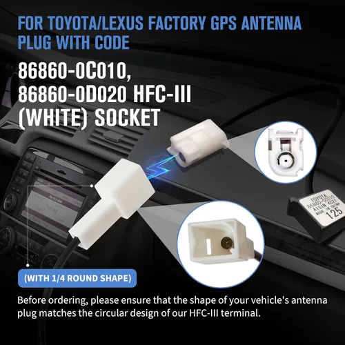 Miniatura 2 de Anina Adaptador de antena de navegación GPS para automóvil SMA macho para Toyota Lexus Corolla Tacoma Tundra HFC-III, cable conector coaxial