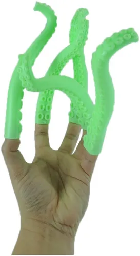 Miniatura 2 de 5 marionetas de tentáculo de dedo de silicona verde
