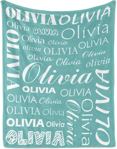 Miniatura 26 de Manta personalizada con nombre para niños y adultos, manta de franela personalizada con nombre Color 07