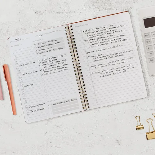 Miniatura 7 de Hermoso planificador diario y cuaderno con horario por hora, bloc de notas estético en espiral para organizar fácilmente tus tareas y citas