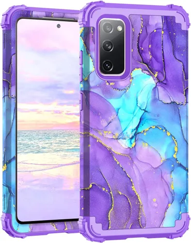 Miniatura 63 de Hocase Funda para Galaxy S20 FE 5G, Protección resistente a prueba de golpes, goma de silicona suave + parachoques de plástico duro, funda
