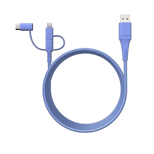 Miniatura 6 de Classy Chargers Cables de carga universales de nailon 3 en 1 para iPhone, Android y más Cable Lightning certificado de 6 pies, tipo C, micro USB