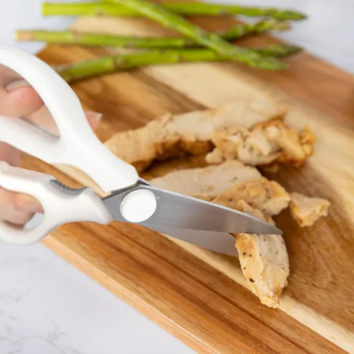 Miniatura 2 de Rae Dunn Tijeras de cocina - Tijeras de cocina de acero inoxidable, tijeras de cocina para cortar carne, pollo, hierbas y productos con cubierta