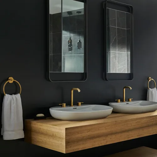 Miniatura 4 de GROHE 20297GNA Essence, grifo de baño de tamaño M de 2 manijas de 8 pulgadas, 1.2 GPM, amanecer fresco cepillado (oro cepillado)