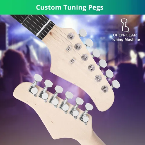Miniatura 4 de Ktaxon - Guitarra eléctrica de 39 pulgadas, kit de guitarra de cuerpo sólido de tamaño completo para principiantes con bolsa para viaje, correa
