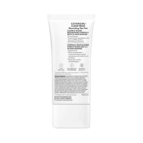 Miniatura 11 de COVERGIRL Clean Fresh - Tinte nutritivo para la piel, 520 Fair/Light, base líquida, acabado húmedo, infundido con coco y aloe, fórmula vegana