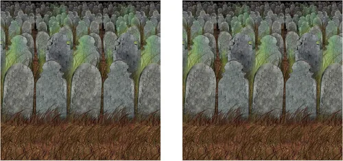 Miniatura 18 de Beistle Telones de fondo espeluznantes de árboles del bosque, 2 cubiertas de pared de plástico impresas con silueta de árbol desnudo para Halloween