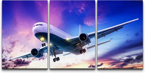 Miniatura 101 de wall26 Lienzo enmarcado para pared, juego de arte exótico tropical, océano, mar, avión, puesta de sol, transporte, fotografía, realismo, decorativo