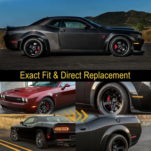 Miniatura 3 de R&F Auto 4 piezas de luces LED laterales de repuesto para Challenger SRT Hellcat 2018-2023, R/T Scat Pack de cuerpo ancho para Redeye Super Stock