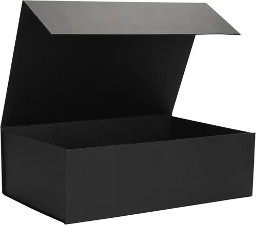 Miniatura 16 de Paquete de 4 Cajas de Regalo de 12x6x4 Pulgadas con Tapas de Cierre Magnético, Caja Negra Magnética para Boda, Propuesta de Padrinos y Damas