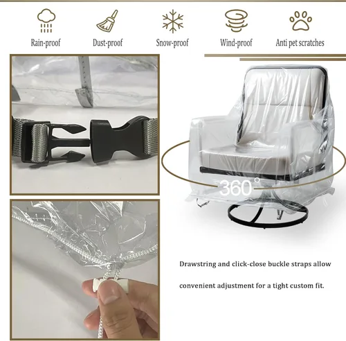 Miniatura 3 de Funda para silla giratoria para exteriores, impermeable, resistente, para muebles