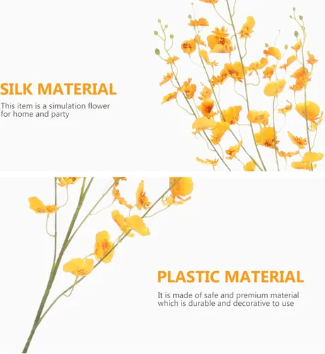 Miniatura 7 de ORFOFE Artificial Real Touch Oncidium Flor Falsa Decoración Casa Jarrón Decorativo DIY Accesorio