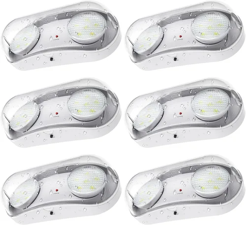 Luz de emergencia exterior con clasificación de ubicación húmeda, luces de emergencia LED exteriores impermeables con batería de respaldo, cabezales