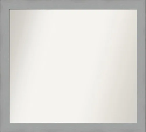 Miniatura 193 de Amanti Art Espejo de baño plateado para sobre fregadero, 23 x 23 pulgadas, espejo cuadrado plateado en ángulo, marco de madera moderno medio, se