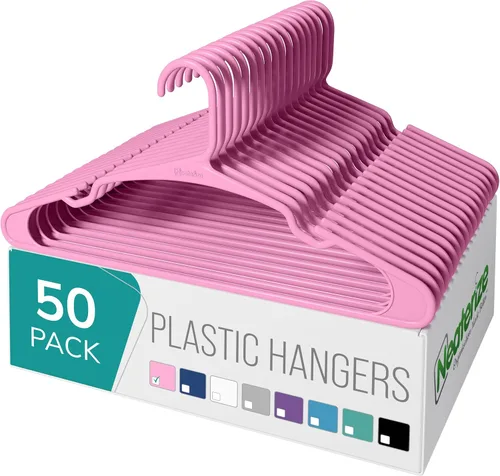 Miniatura 19 de NEATERIZE Ganchos para Colgar Ropa 50 Pack Azul - Ganchos de Plástico - Percheros de Ropa